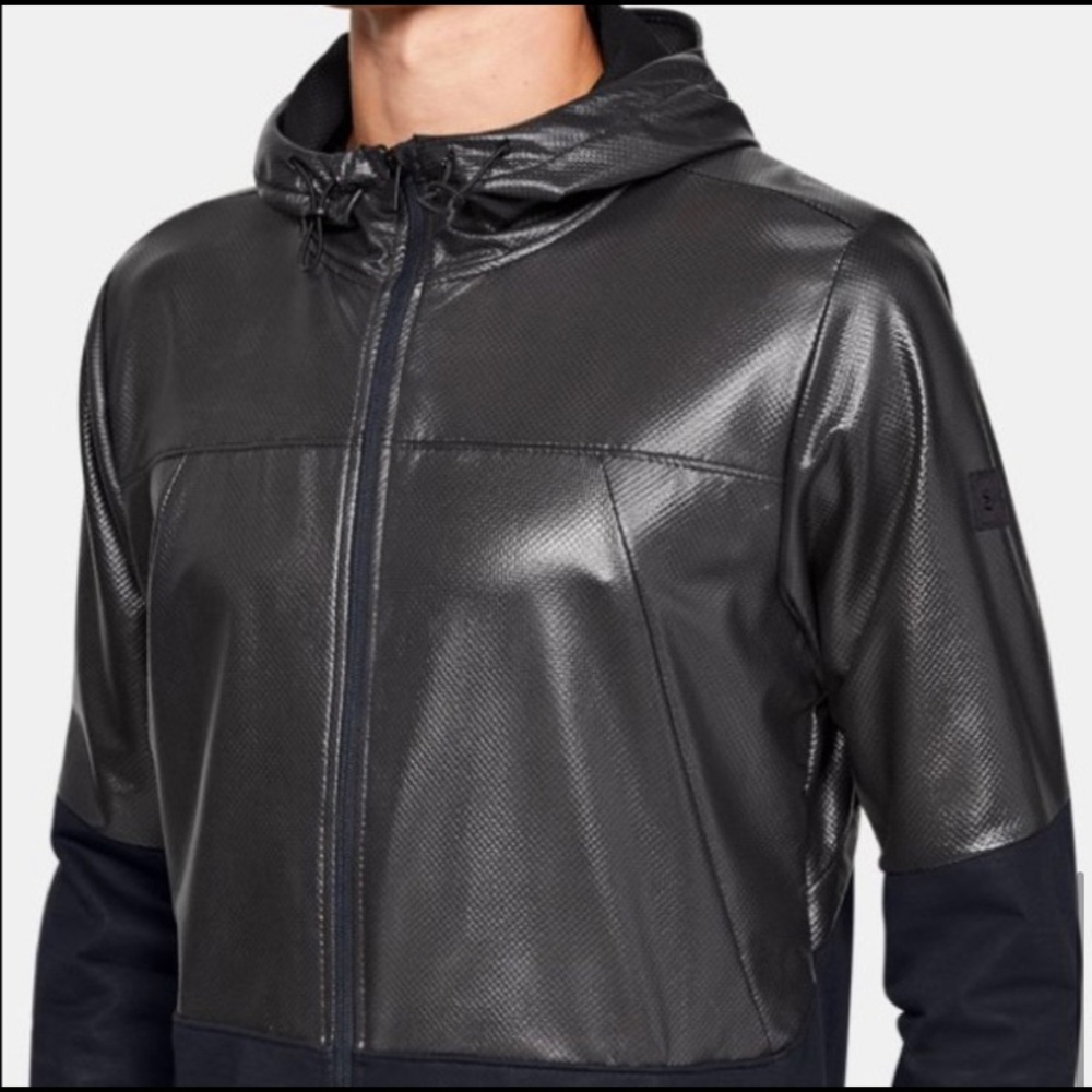 ⭐️HOST PICK⭐️NWT Men Medium UA Hybrid Windbreaker Jacket Black - Picture 6 of 7